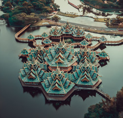 Naklejka premium Temple in Ancient City, Bangkok, Thailand