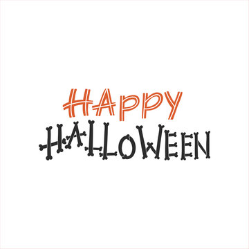 Vector Halloween greeting cards with decoration and lettering