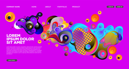 Modern Colorful Landing page Abstract Fluid Background Template. Wave Liquid shape in colorful Website background in Eps 10. 