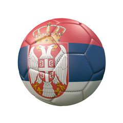 Obraz premium Soccer ball in flag colors isolated on white background. Serbia. 3D image