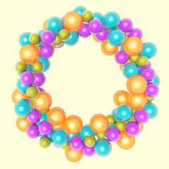 3d small balls make up a round shape