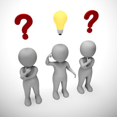 Ideas and inspiration concept depicted by a light bulb - 3d illustration