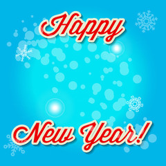Light Blue Snowy Background. Merry Christmas and Happy New Year. Vector Illustration