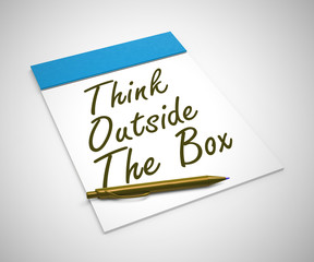 Think different or think outside the box for new ideas or approach - 3d illustration