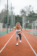 Fototapeta premium Woman goes in for sports.