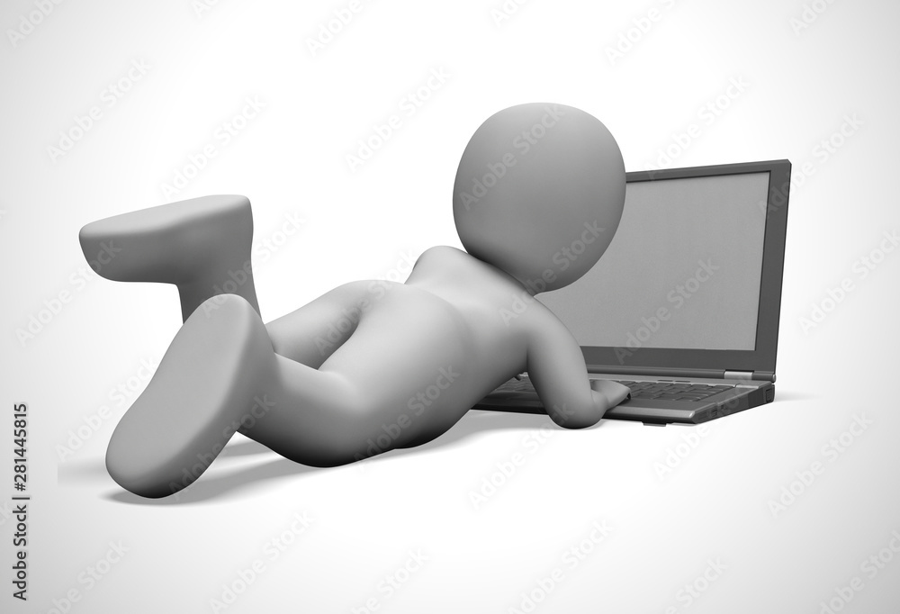 Poster internet connection means web accessibility and online connection - 3d illustration