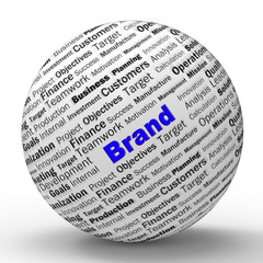 Brand identity shows using a trademark for company recognition - 3d illustration