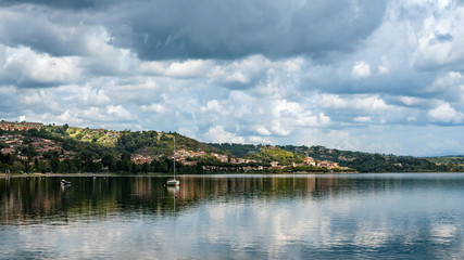 Fototapeta na wymiar Lago di Bracciano in Trevignano Romano, Italy