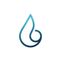 water drop logo design with letter B shape.Creative letter B icon inspiration.vector	