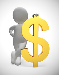 Dollar sign concept icon means lots of funds or savings - 3d illustration