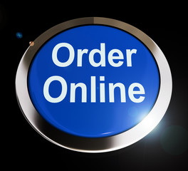 Order online means ordering through the web for e-commerce store - 3d illustration