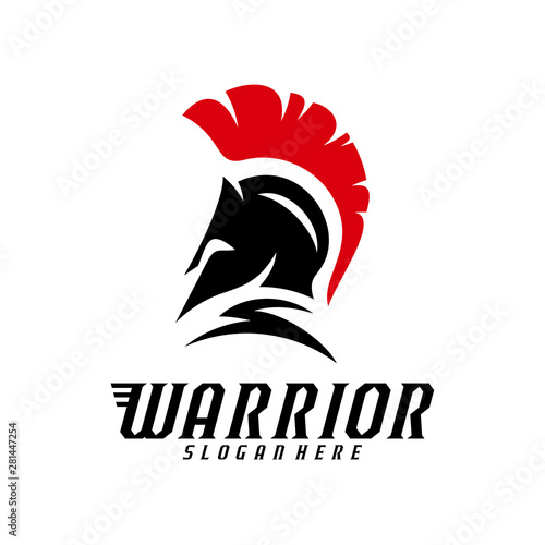 Spartan Warrior Logo Design Vector Illustration Warriors Sport Team Logo Design Template Wall Mural Top Studio