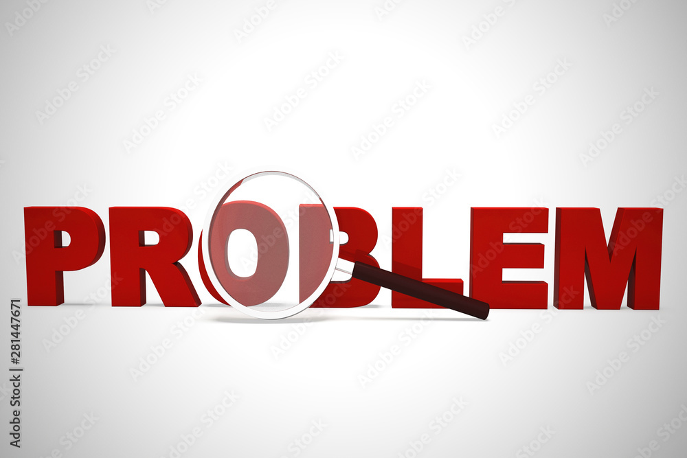 Poster problem concept icon means difficulty challenge or dilemma. - 3d illustration