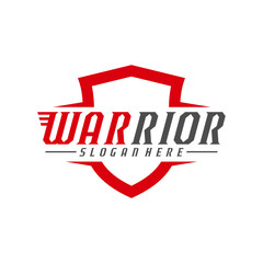 Shield Warrior logo template vector. Shield logo vector
