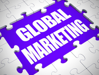 Fototapeta premium Global Marketing concept icon means International advertising and distribution - 3d illustration