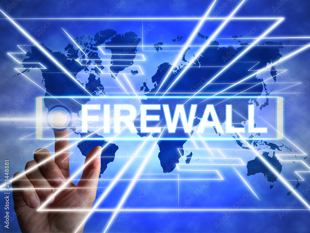 Poster firewall concept icon means protecting your computer or system from viruses - 3d illustration