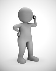 Talking on a mobile phone or cellular device for business or personal - 3d illustration