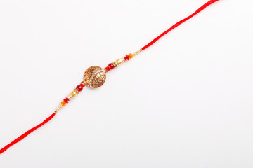 Indian festival Raksha Bandhan , Decorative Rakhi on white background