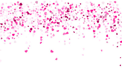Hearts confetti flying vector background graphic design.