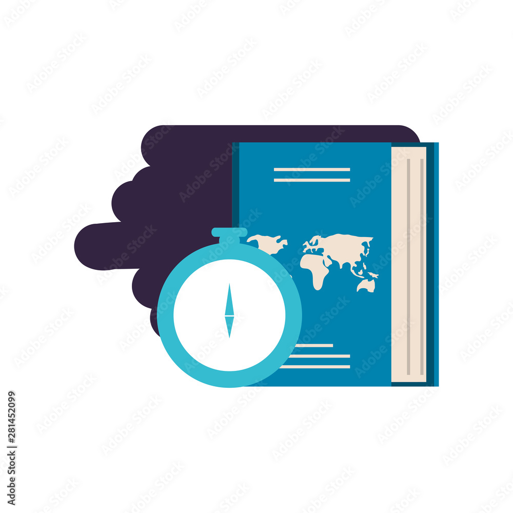 Poster compass guide device with passport