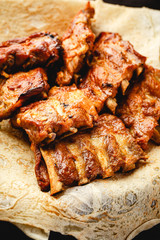 Roasted barbecue pork ribs