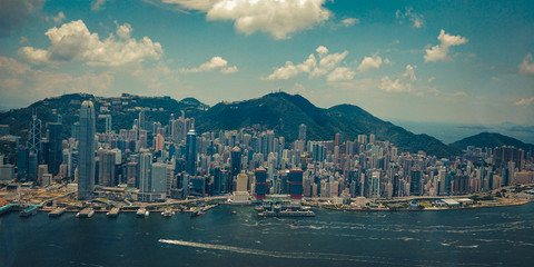Fototapeta na wymiar Hong Kong Skyline From Above
