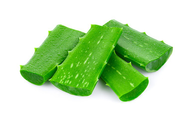 aloe vera fresh leaf isolated on white
