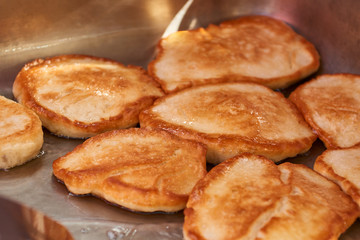Large flour pancakes, baked in a large skillet.