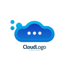 Obraz premium modern blue 3d cloud chat bubble logo