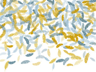 Obraz premium Flying feather elements airy vector design.