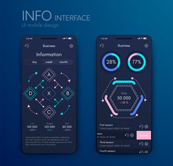 Mobile application interface. Ui design, stock vector