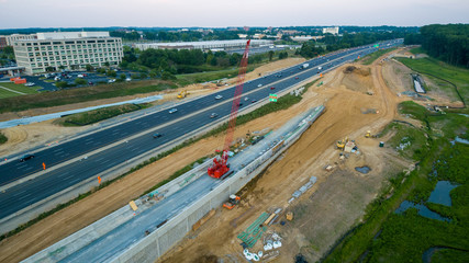 aerial view of the highway
