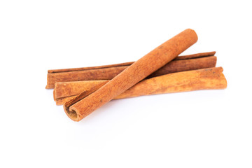 Cinnamon sticks isolated on white background