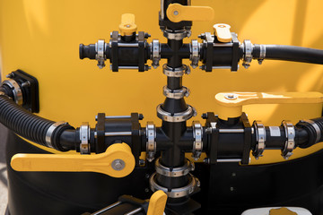 Industrial background from metal parts produced in metal industry