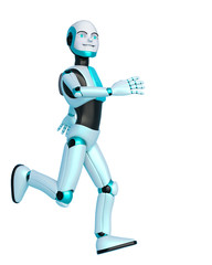 robot boy cartoon running