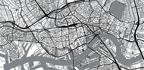 Fototapeta na wymiar Urban vector city map of Rotterdam, The Netherlands