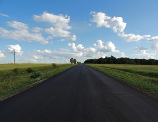 Fototapeta na wymiar Empty road and blue sky