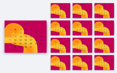 simple calendar 2019 yesr, Stock vector design eps10.