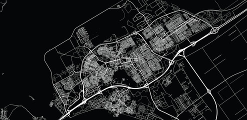 Urban vector city map of Almere, The Netherlands
