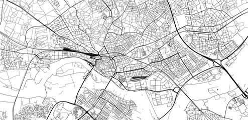 Urban vector city map of Arnhem, The Netherlands