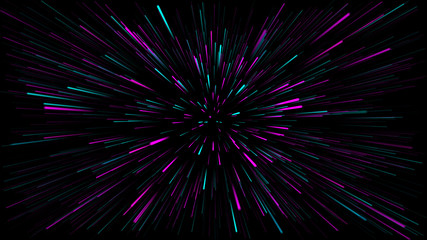 abstract lines of neon blue and pink colors on a dark background