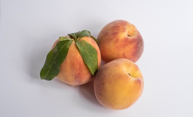 fresh apricots on white background