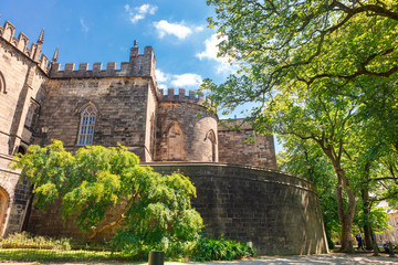 Obraz premium Lancaster Crown Court in the Shire Hall of Lancaster castle formerly HMP in the city of Lancaster UK.