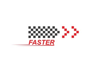 faster speed logo icon of automotive racing concept