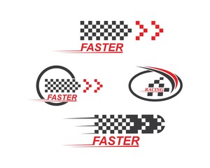 faster speed logo icon of automotive racing concept