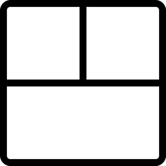 Three square shape slidebar grid split sections