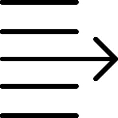 Narrow document page-setup text right shift arrow
