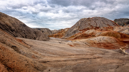 Fototapeta premium industrial landscape on production waste - 