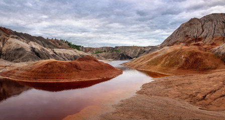 industrial landscape on production waste - 