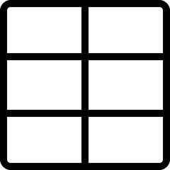 Three common cell in table formation - horizontal grid